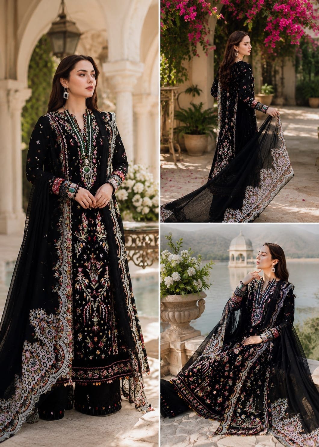 Midnight Bloom Unstitched Embroidered 3-Piece Lawn Suit