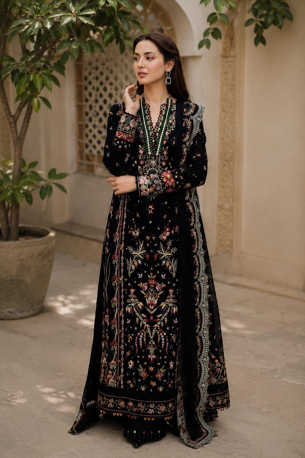 Midnight Bloom Unstitched Embroidered 3-Piece Lawn Suit