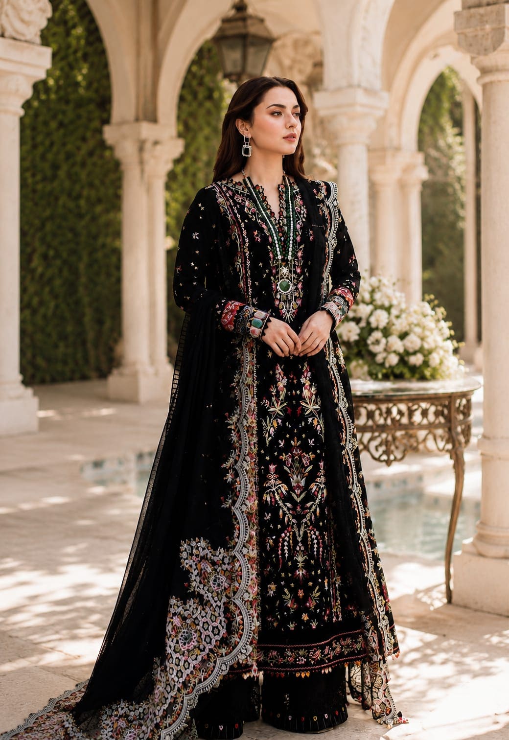 Midnight Bloom Unstitched Embroidered 3-Piece Lawn Suit