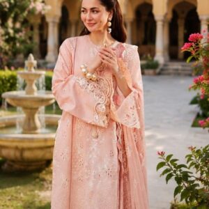 Rosé Chantilly Unstitched Embroidered Lawn 3 Piece Suit