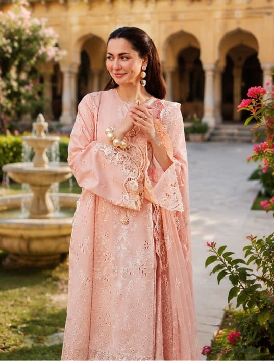 Rosé Chantilly Unstitched Embroidered Lawn 3 Piece Suit