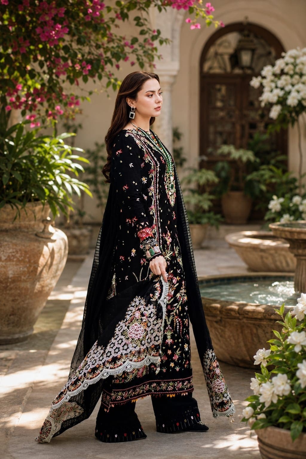 Midnight Bloom Unstitched Embroidered 3-Piece Lawn Suit