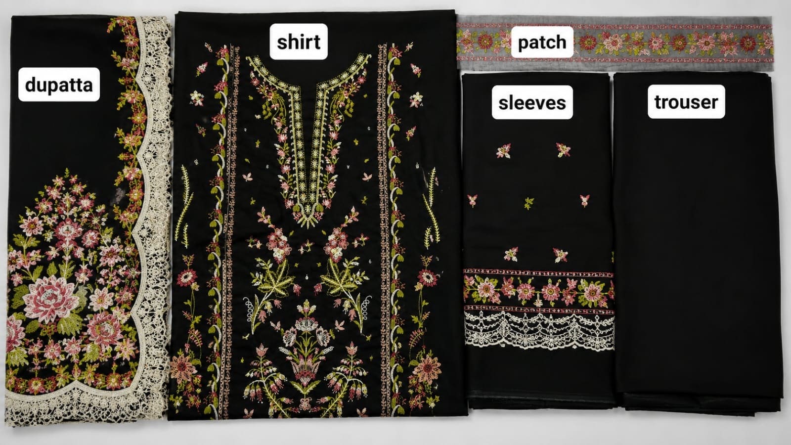 Midnight Bloom Unstitched Embroidered 3-Piece Lawn Suit