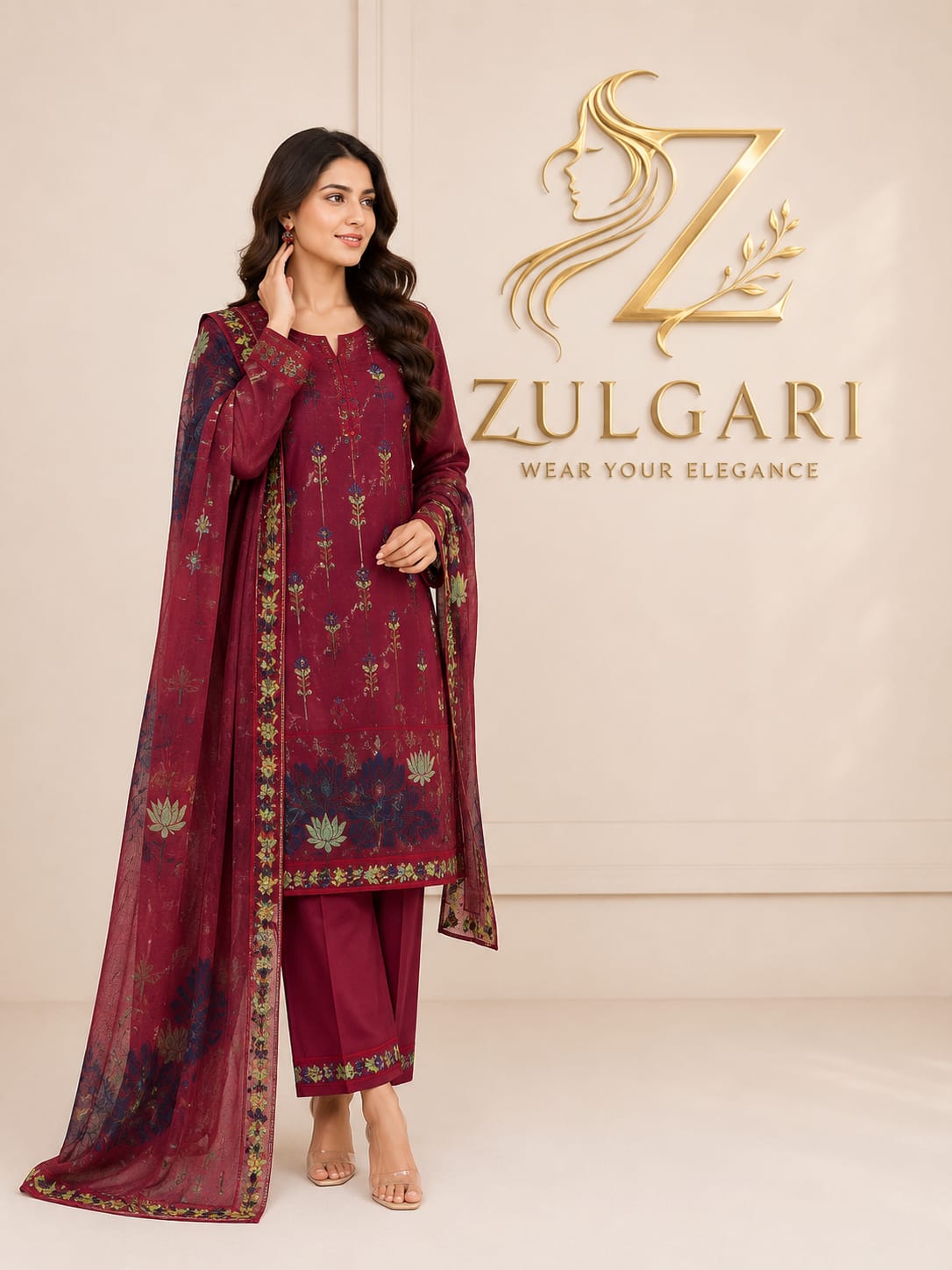 Crimson Royale – Premium Embroidered Lawn Collection