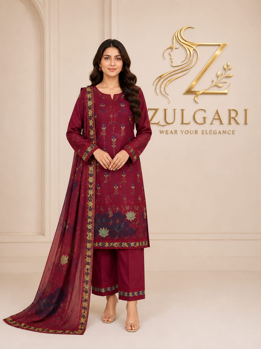 Crimson Royale – Premium Embroidered Lawn Collection