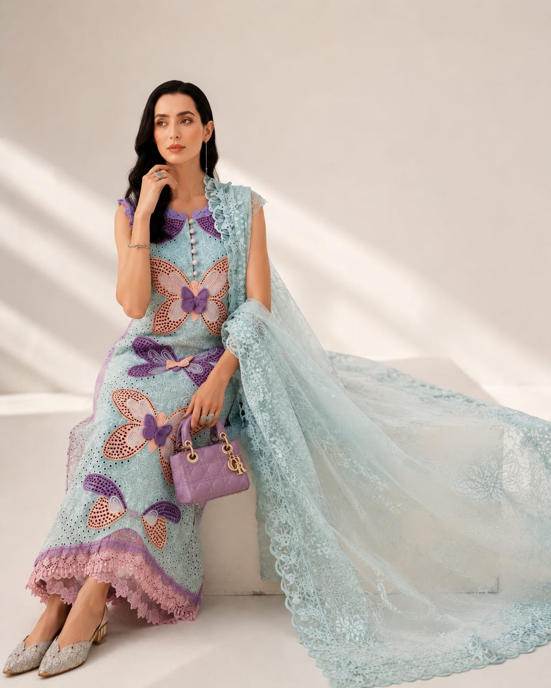 Butterfly Whisper – Premium Embroidered Lawn Collection