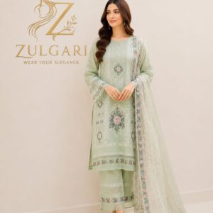 Mint Blossom – Premium Embroidered Lawn Collection